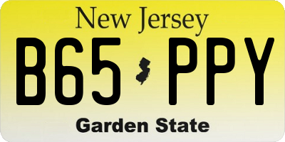 NJ license plate B65PPY