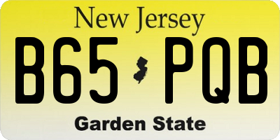 NJ license plate B65PQB