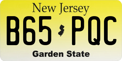 NJ license plate B65PQC