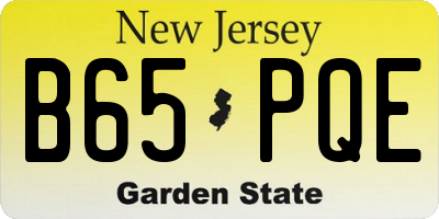 NJ license plate B65PQE