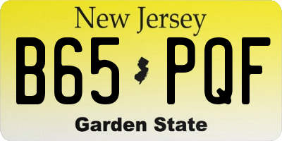 NJ license plate B65PQF