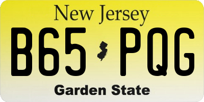 NJ license plate B65PQG