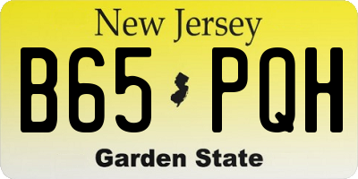 NJ license plate B65PQH