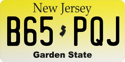 NJ license plate B65PQJ