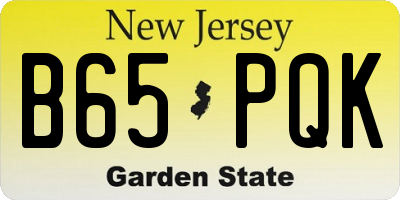 NJ license plate B65PQK