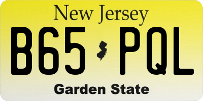 NJ license plate B65PQL