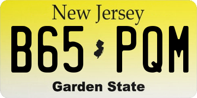 NJ license plate B65PQM