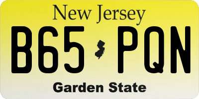 NJ license plate B65PQN