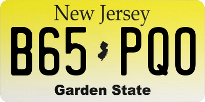 NJ license plate B65PQO