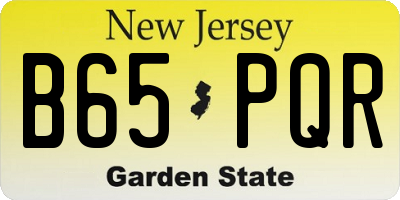 NJ license plate B65PQR