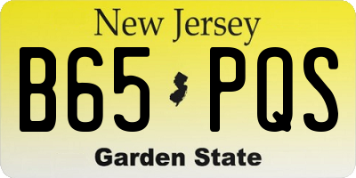 NJ license plate B65PQS