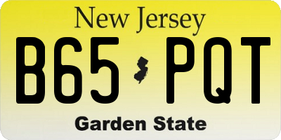 NJ license plate B65PQT
