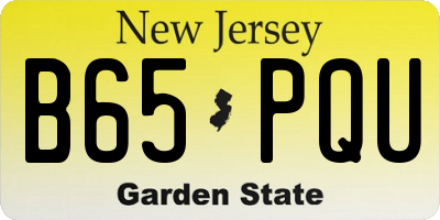 NJ license plate B65PQU