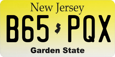 NJ license plate B65PQX