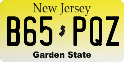 NJ license plate B65PQZ