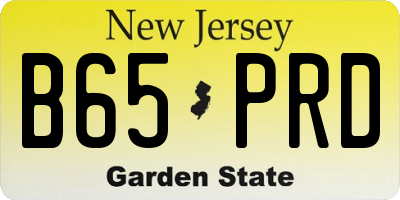 NJ license plate B65PRD