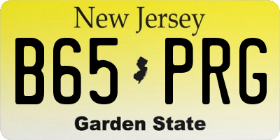 NJ license plate B65PRG