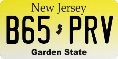 NJ license plate B65PRV