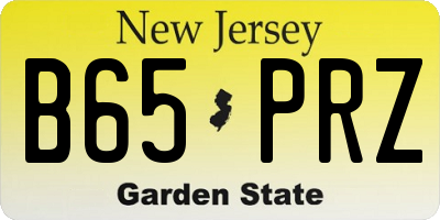 NJ license plate B65PRZ