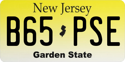 NJ license plate B65PSE