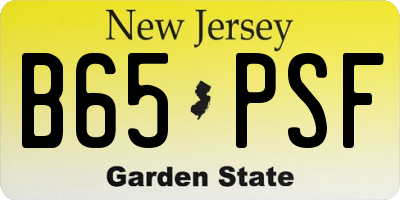 NJ license plate B65PSF