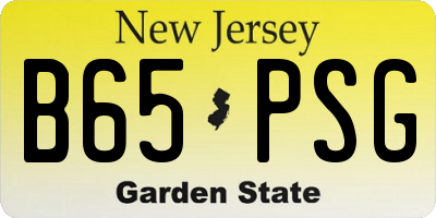 NJ license plate B65PSG