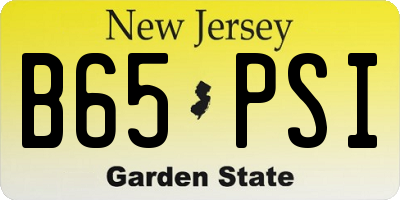 NJ license plate B65PSI