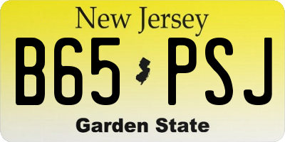 NJ license plate B65PSJ