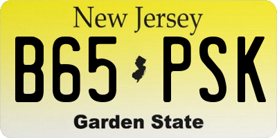 NJ license plate B65PSK