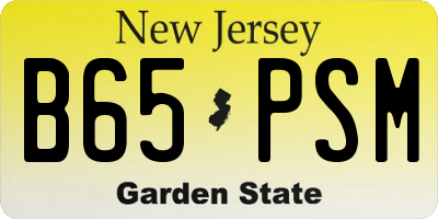 NJ license plate B65PSM