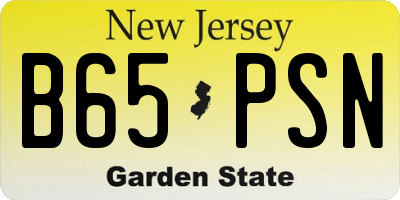 NJ license plate B65PSN