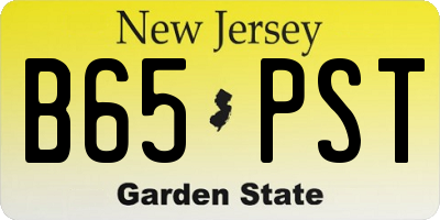 NJ license plate B65PST