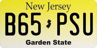 NJ license plate B65PSU