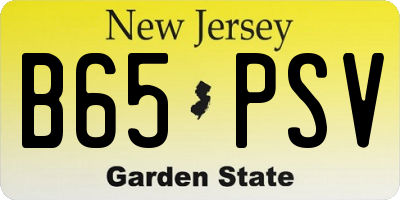 NJ license plate B65PSV