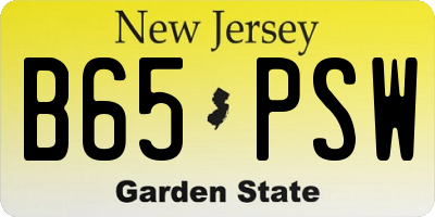 NJ license plate B65PSW
