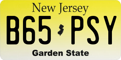 NJ license plate B65PSY