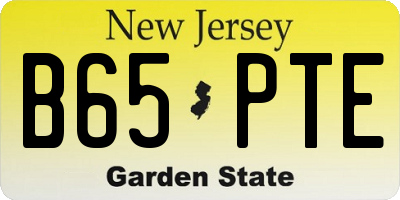 NJ license plate B65PTE