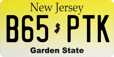 NJ license plate B65PTK