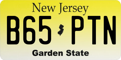 NJ license plate B65PTN