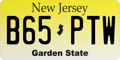 NJ license plate B65PTW