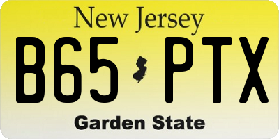 NJ license plate B65PTX