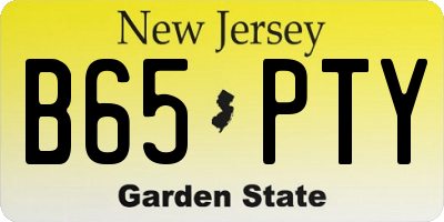 NJ license plate B65PTY