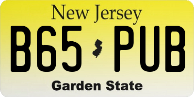 NJ license plate B65PUB