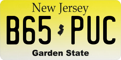 NJ license plate B65PUC