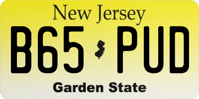 NJ license plate B65PUD