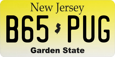 NJ license plate B65PUG