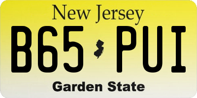 NJ license plate B65PUI