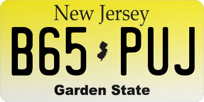 NJ license plate B65PUJ