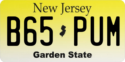NJ license plate B65PUM