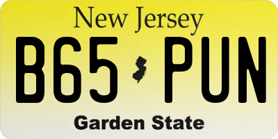 NJ license plate B65PUN